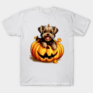 Yorkshire Terrier Dog inside Pumpkin #3 T-Shirt